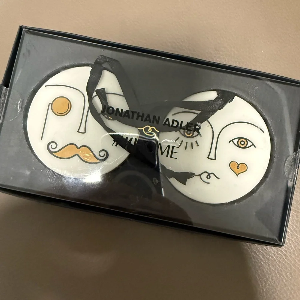 Jonathan Adler home - decorative man/woman faces (reversible)